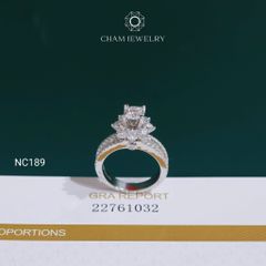 Nhẫn NC189 CHAM JEWELRY, Full Đá Moissanite Chủ 5.4mm (Barcode OCNN20)