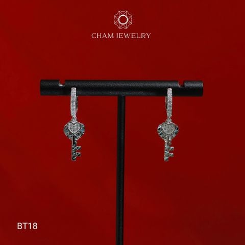 Hoa Tai CHAM JEWERLY BT18, Hoa Tai Tòn Ten Chìa Khóa ( Barcode TBT733).