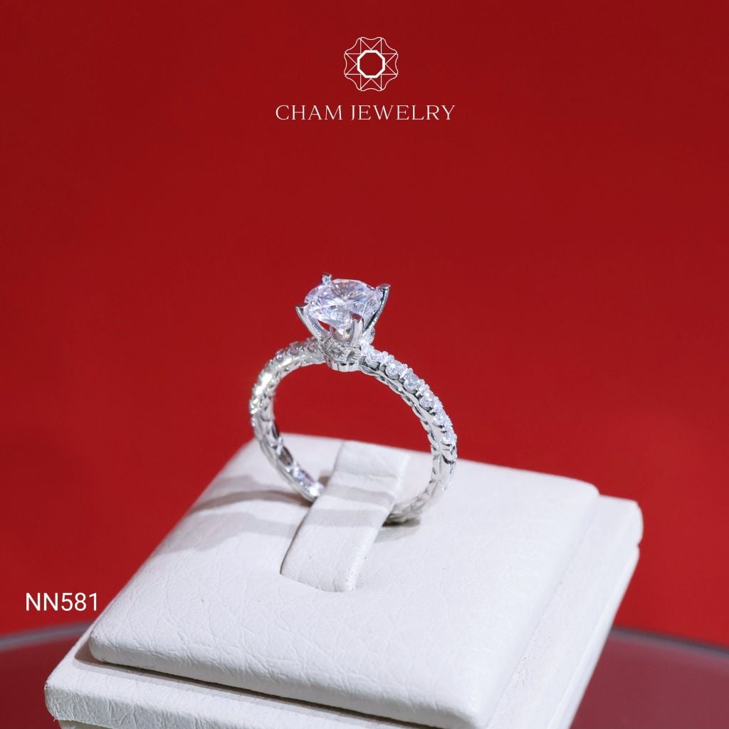 Nhẫn NN581 CHAM JEWELRY, Chủ 6.5mm (Barcode CN7230 - CN7233)