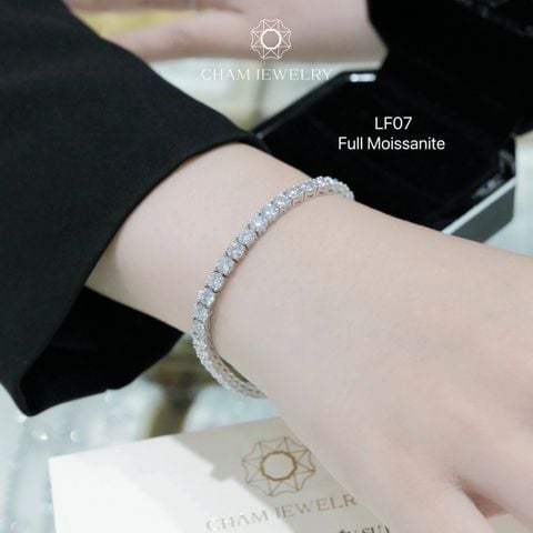 Lắc Tay LF07 CHAM JEWELRY, Full Moissanite 4.0mm Khóa Tròn (Barcode OLT2 ).