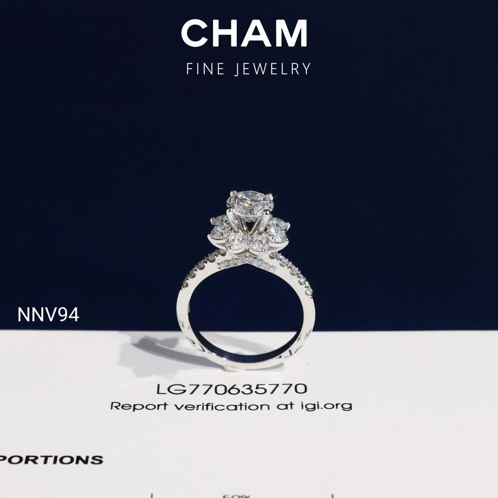 Nhẫn Nữ NNV94 Vàng 10k Chủ 6.3mm Kim Cương Lab Grown Diamond (NU358)