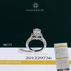 Nhẫn NC171 CHAM JEWELRY, Nhẫn Nơ Full Đá Moissanite Chủ 7.2mm (Barcode OCNN12)