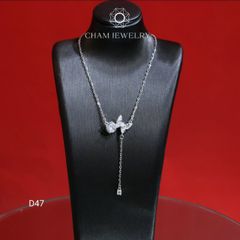 Dây Chuyền CHAM JEWELRY D47, Dây Hồ Điệp 1 Hột Liền Mặt (Barcode TDKM369).