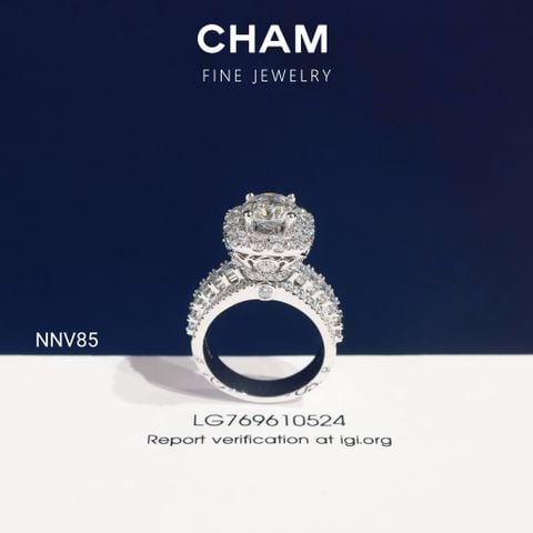 Nhẫn Nữ NNV85 Vàng 10k Chủ 7.2mm Kim Cương Lab Grown Diamond (Barcode DNU13)