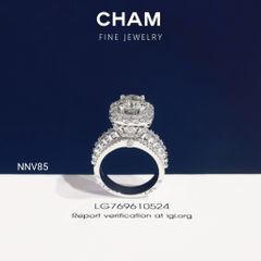 Nhẫn Nữ NNV85 Vàng 10k Chủ 7.2mm Kim Cương Lab Grown Diamond (Barcode DNU13)