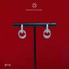 Hoa Tai CHAM JEWERLY BT19, Hoa Tai Tòn Ten Kiểu Chạm Máy ( Barcode TBT768).