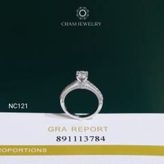 Nhẫn NC121 CHAM JEWELRY, Full Đá Moissanite Chủ 5.4mm (Barcode OHN11)