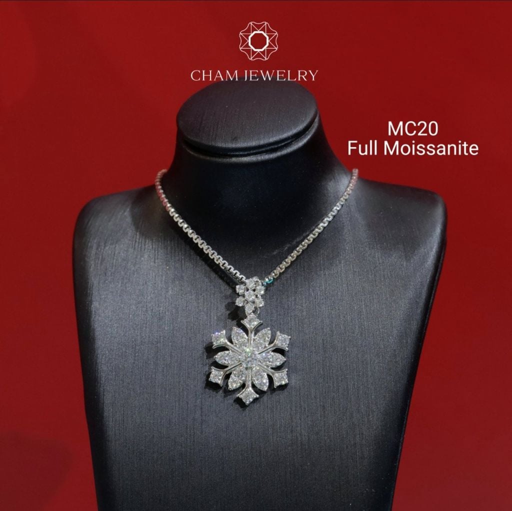 Mặt Dây Chuyền MC20 CHAM JEWELRY ,Full Moissanite Cao Cấp (Barcode OHM02).
