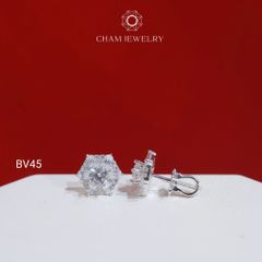 Hoa Tai BV45 CHAM JEWELRY , Chủ 4.0mm ( Barcode TBV508).