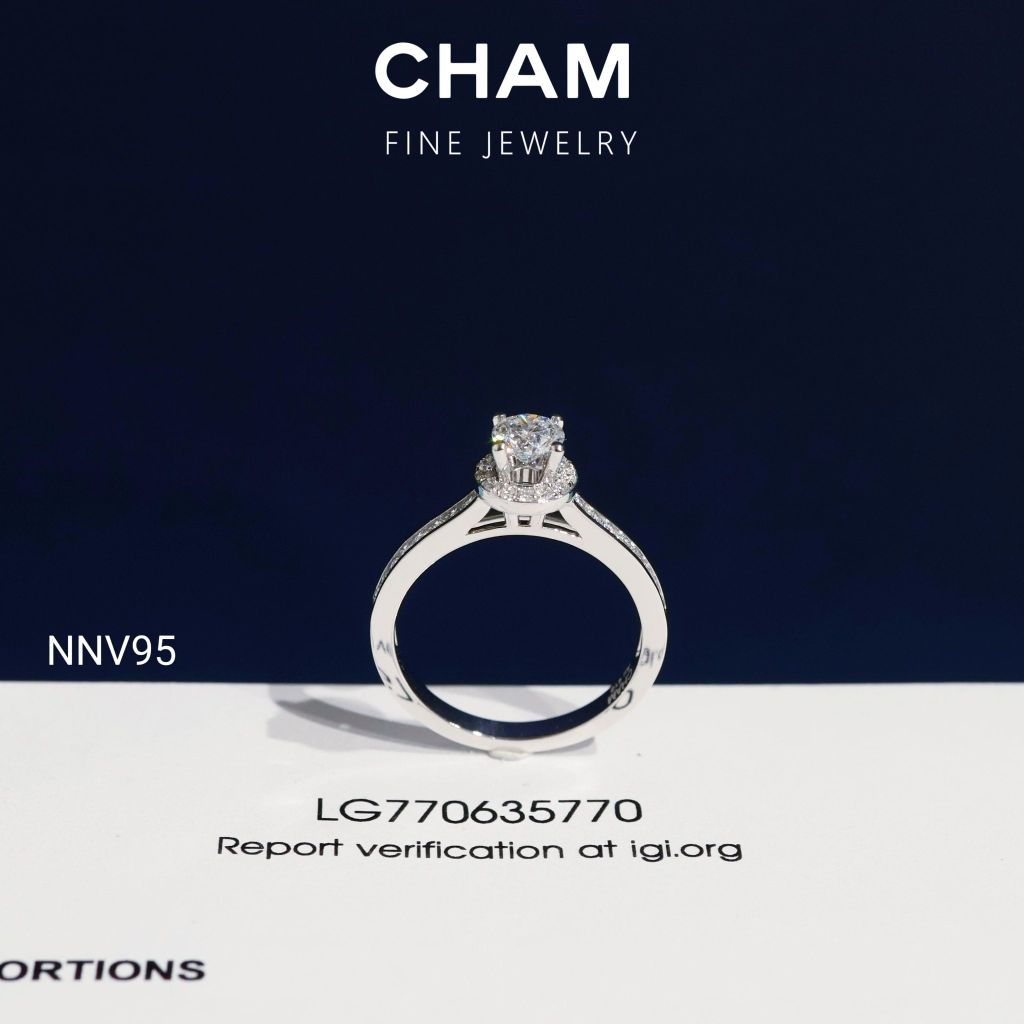 Nhẫn Nữ NNV95 Vàng 10k Chủ 4.5mm Kim Cương Lab Grown Diamond (NU354)