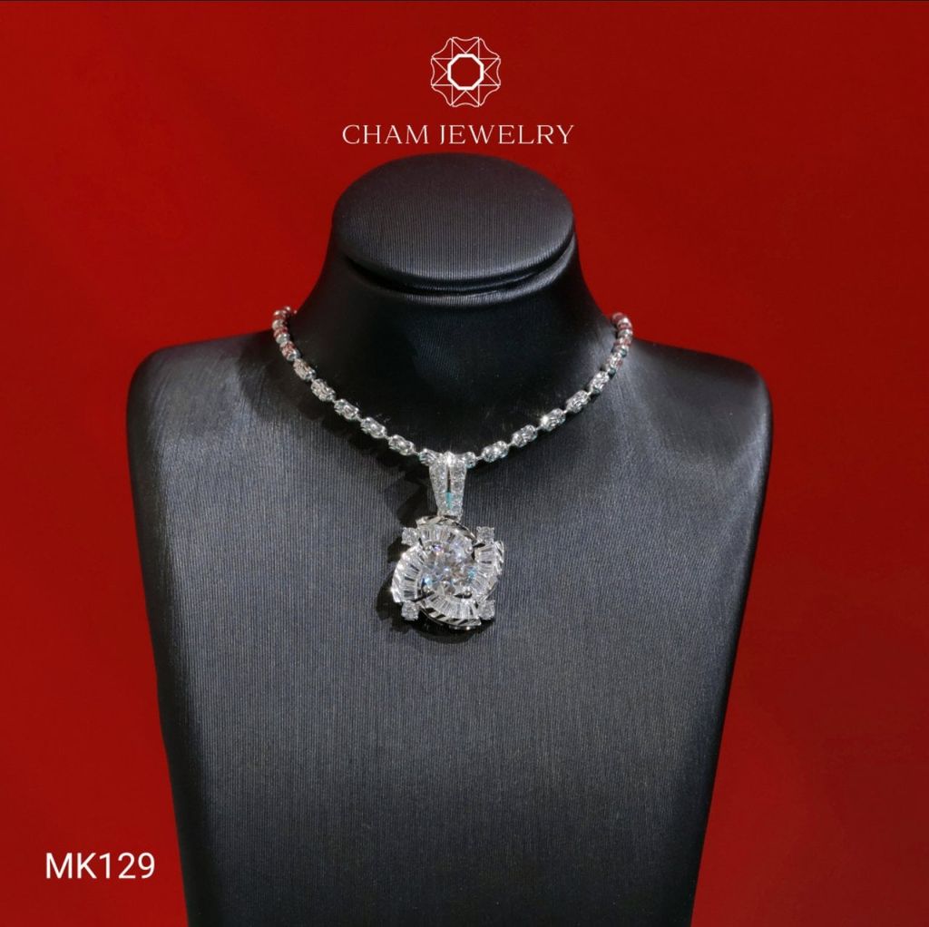 Mặt Dây Chuyền MK129 CHAM JEWELRY, Mặt Hoa Xoáy Chủ 6.0mm (Barcode TMA1304)