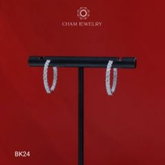 Hoa Tai CHAM JEWERLY BK24, Hoa Tai 1 Hàng Đá 2.0mm (Barcode TBK330)