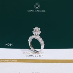 Nhẫn NC64 CHAM JEWELRY, Full Moissanite Chủ 5.4mm (Barcode ONNU86)