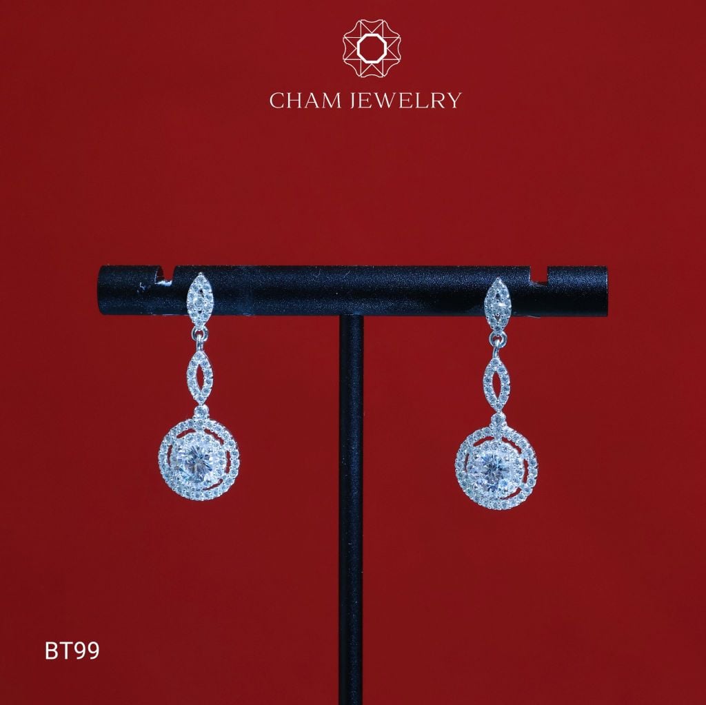 Hoa Tai BT99 CHAM JEWELRY, Chủ 4.5mm (Barcode TBT578).