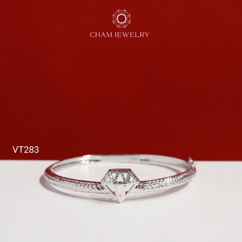 Vòng Tay VT283 CHAM JEWELRY, Vòng Chạm Máy Kim Cương Bản 4.0mm (CV8559).