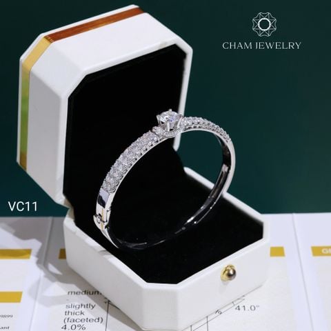 Vòng Tay VC11 CHAM JEWELRY, Vòng Full Moissanite Chủ 7.2mm (Barcode OCV08).