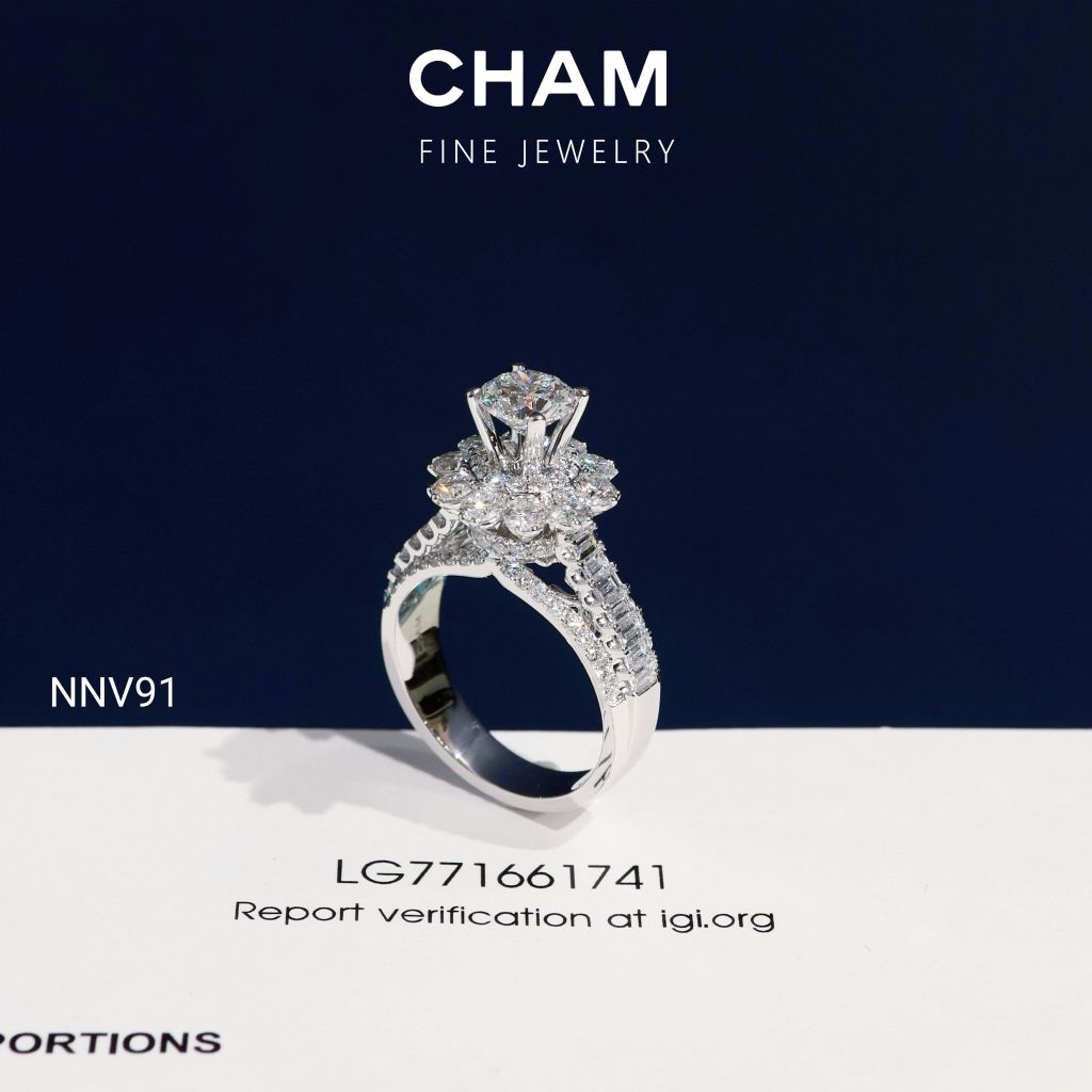 Nhẫn Nữ NNV91 Vàng 10k Chủ 6.0mm Kim Cương Lab Grown Diamond (Barcode DNU25)