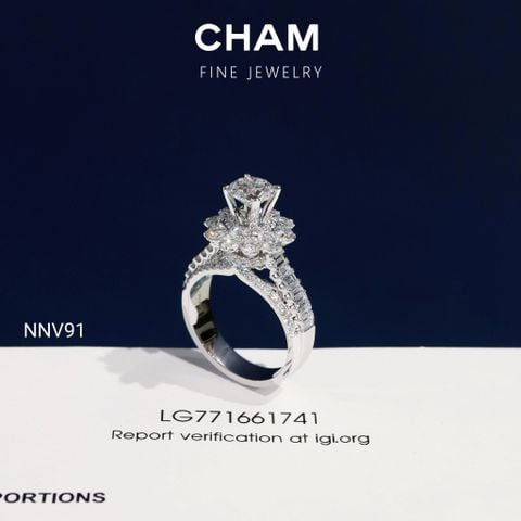 Nhẫn Nữ NNV91 Vàng 10k Chủ 6.0mm Kim Cương Lab Grown Diamond (Barcode DNU25)
