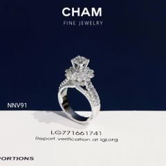 Nhẫn Nữ NNV91 Vàng 10k Chủ 6.0mm Kim Cương Lab Grown Diamond (Barcode DNU25)