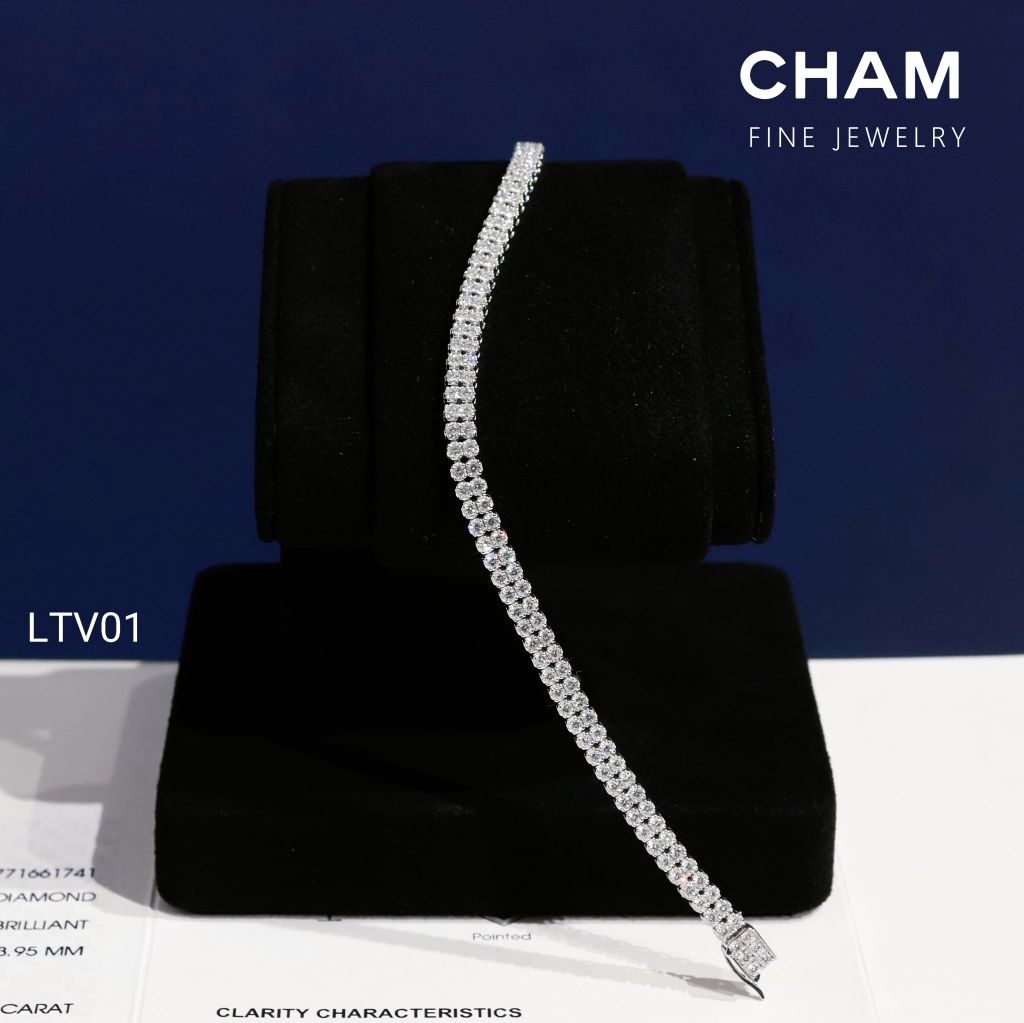 Lắc Tay LTV01 1.8mm Vàng 10k Kim cương Lab-grown