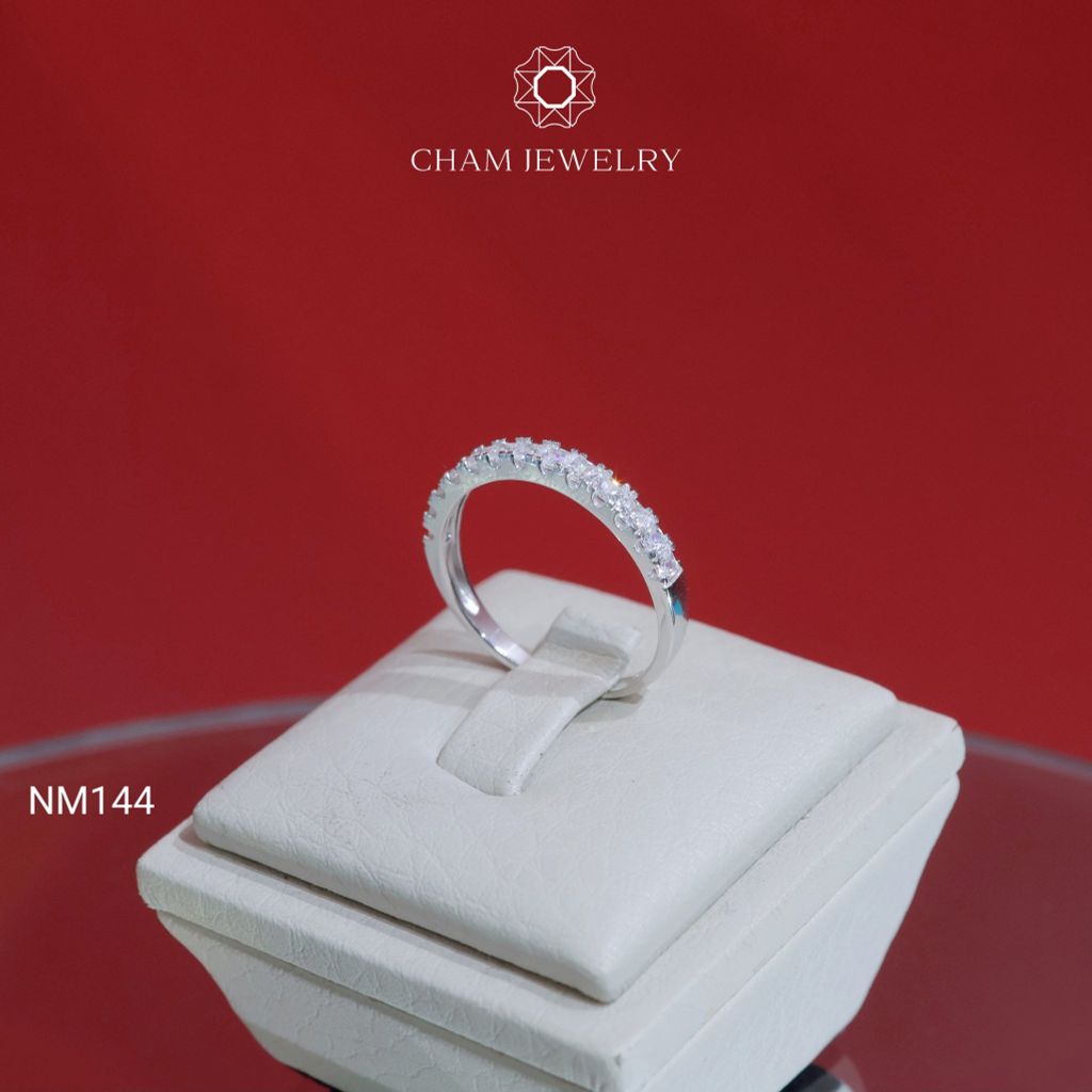 Nhẫn NM144 CHAM JEWELRY, Nhẫn Nửa Hàng Đá Barget Vuông 2.5mm (Barcode TNT810).