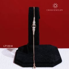 Lắc Tay CHAM JEWELRY LT122, Lắc Tay Rắn Bạch Kim Và Vàng Hồng, Free Size (Barcode CSL70272).