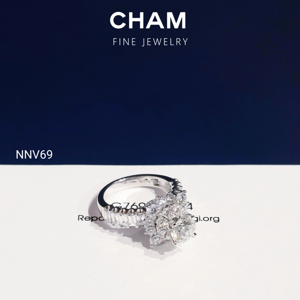 Nhẫn Nữ NNV69 Vàng 10k Chủ 6.3mm Kim Cương Lab Grown Diamond (Barcode DNU07)