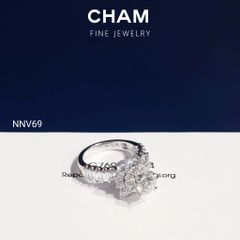 Nhẫn Nữ NNV69 Vàng 10k Chủ 6.3mm Kim Cương Lab Grown Diamond (Barcode DNU07)