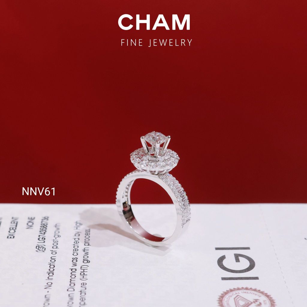 Nhẫn Nữ NNV61 Vàng 10k Chủ 5.4 Kim Cương Lab Grown Diamond