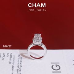 Nhẫn Nữ NNV27 Vàng 10k Chủ 6.3mm Kim Cương Lab Grown Diamond