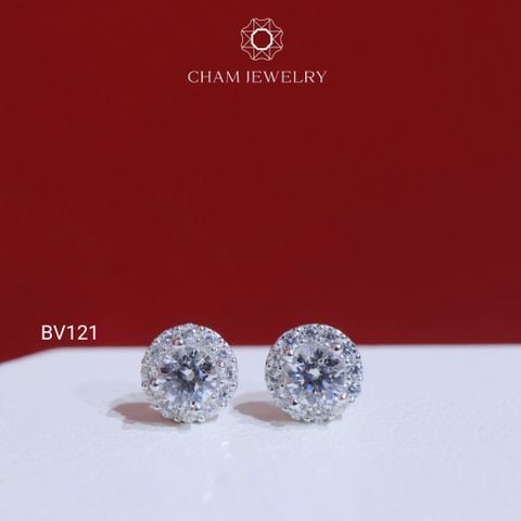 Hoa Tai BV121 CHAM JEWWLRY, Chủ 4.0mm (Barcode TBV26 ).