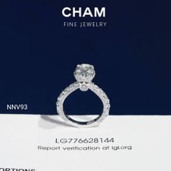 Nhẫn Nữ NNV93 Vàng 10k Chủ Oval 9x6mm Kim Cương Lab Grown Diamond