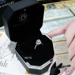 Nhẫn NC110 CHAM JEWELRY, Full Đá Moissanite, Chủ 6.3mm (Barcode TVM108)