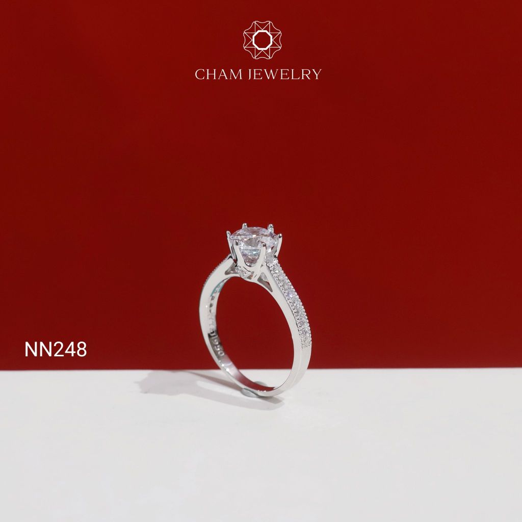Nhẫn NN248 CHAM JEWELRY, Chủ 6.5mm( Barcode TNN228).