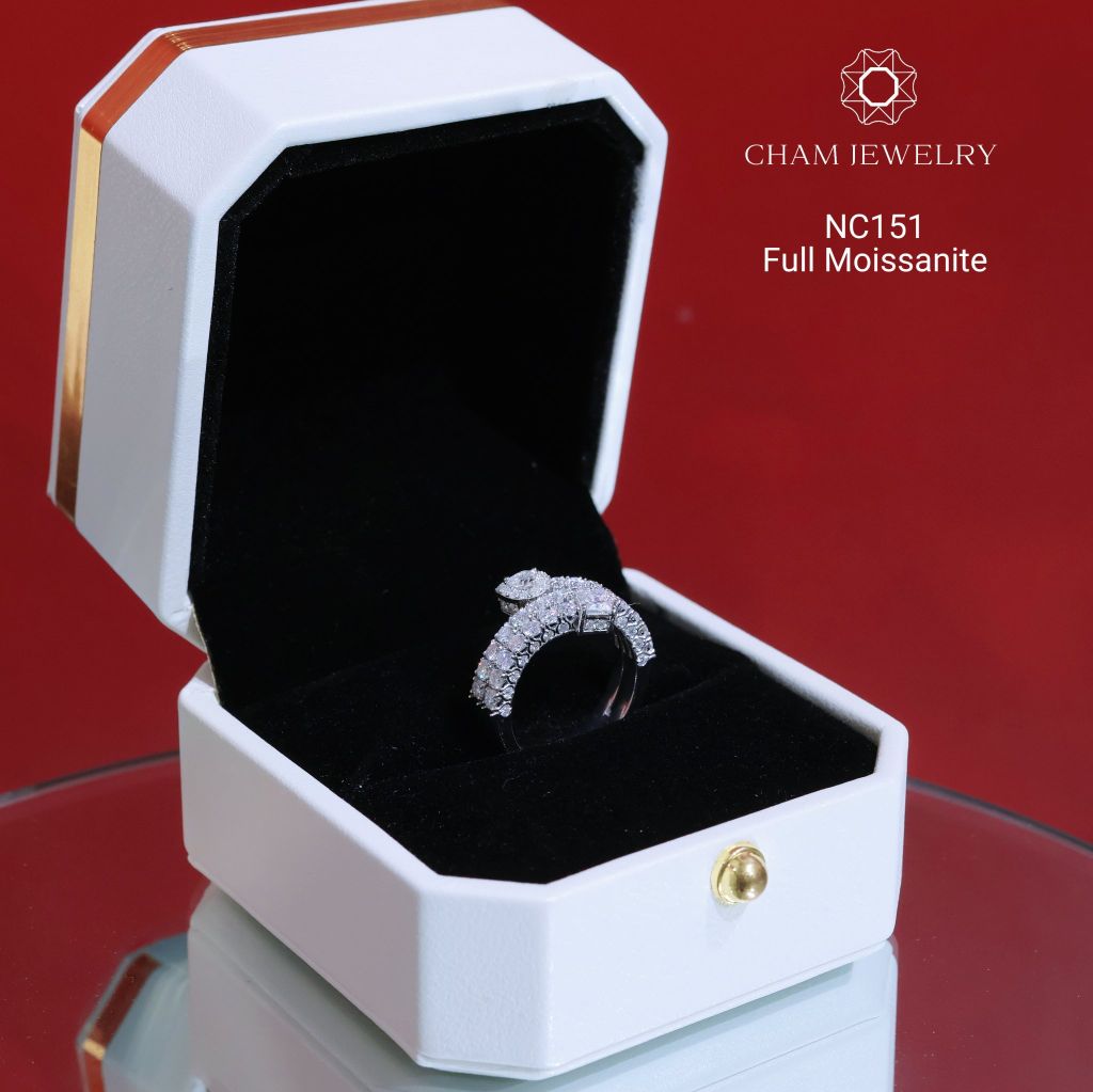 Nhẫn NC151 CHAM JEWELRY, Full Đá Moissanite  (Barcode OTN10).