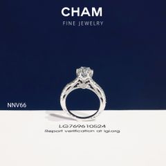 Nhẫn Nữ NNV66 Vàng 10k Chủ 6.3mm Kim Cương Lab Grown Diamond (Barcode DNU02)