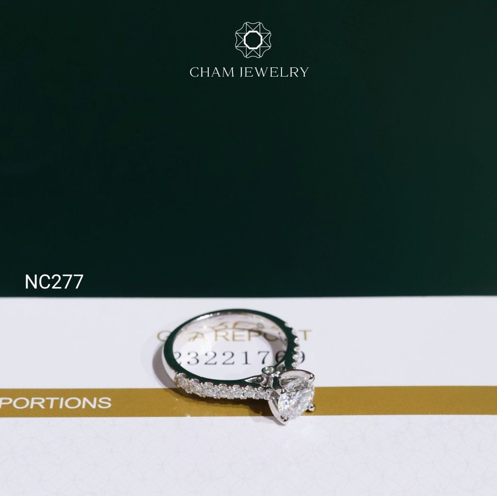 Nhẫn NC277 CHAM JEWELRY, Nhẫn Full Đá Moissanite Chủ 6.3mm(Barcode OCNN75)