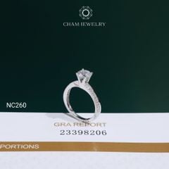 Nhẫn NC260 CHAM JEWELRY, Nhẫn Full Đá Moissanite Chủ 6.0mm (Barcode TVM176)