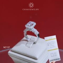 Nhẫn NC157 CHAM JEWELRY, Full Đá Moissanite, Chủ 6x8mm (Barcode OTN07).