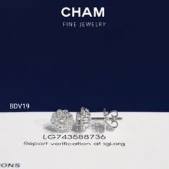 Hoa Tai BDV19 Chủ 4.5mm Vàng 10k Kim Cương Lab Grown Diamond