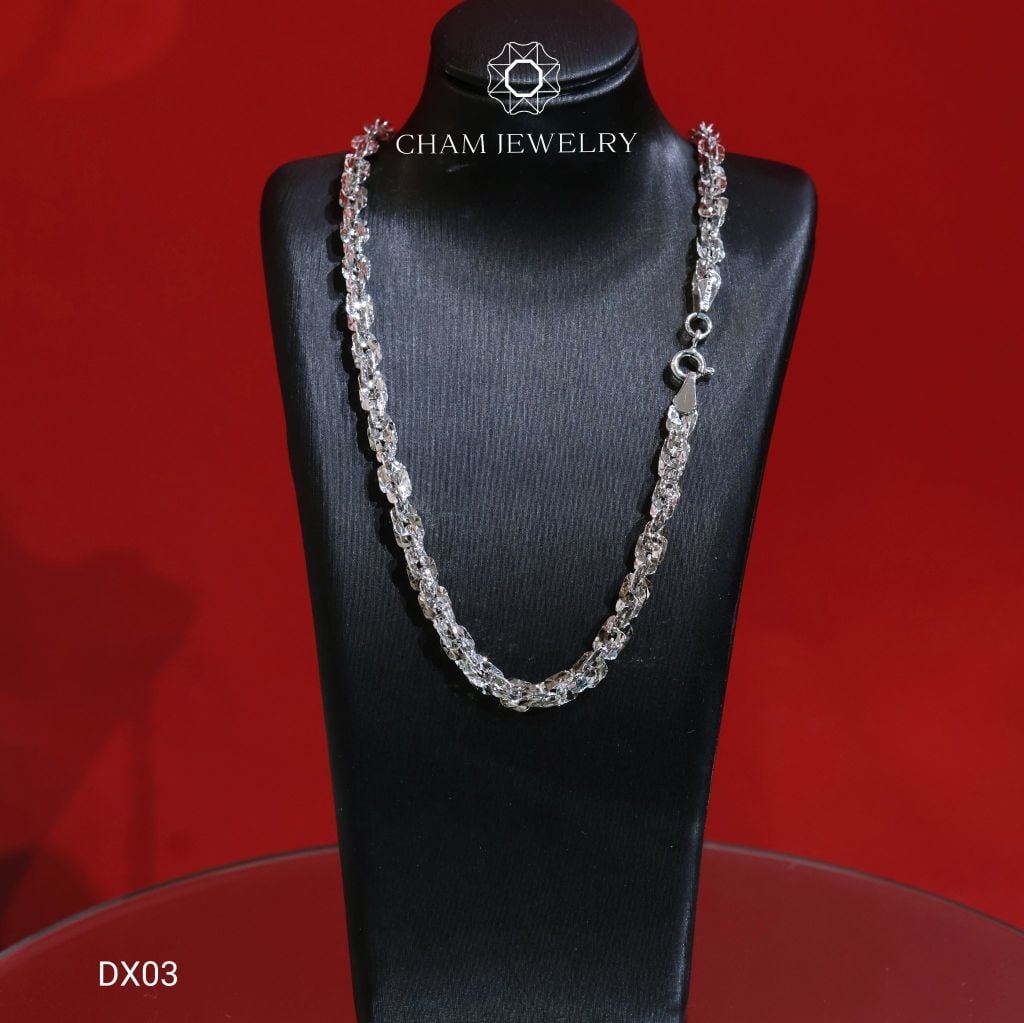 Dây Xoắn DX03 CHAM JEWELRY, Xoắn Vuông 4.0mm Cao Cấp (Barcode TDBC384-NDLV04).