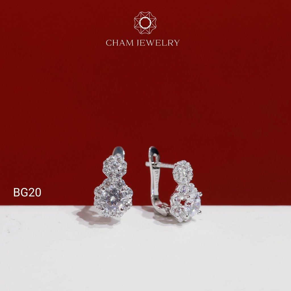 Hoa Tai BG20 CHAM JEWELRY, Chủ 4.5mm (Barcode TBG1036).