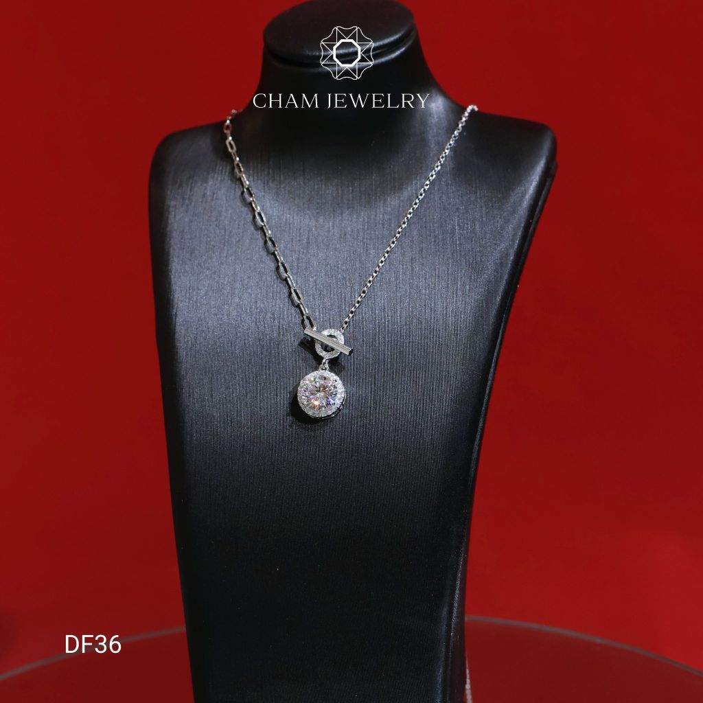 Dây Chuyền CHAM JEWELRY DF36, Moissanite Chủ 6.5mm(Barcode CDMR2264)