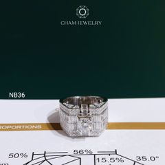 Nhẫn Nam NB36 CHAM JEWELRY, Full Moissanite Cao Cấp Chủ 6.3mm (Barcode ONNA72)