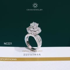 Nhẫn NC221 CHAM JEWELRY, Nhẫn Full Đá Moissanite Chủ 7.2mm (Barcode OCNN55)