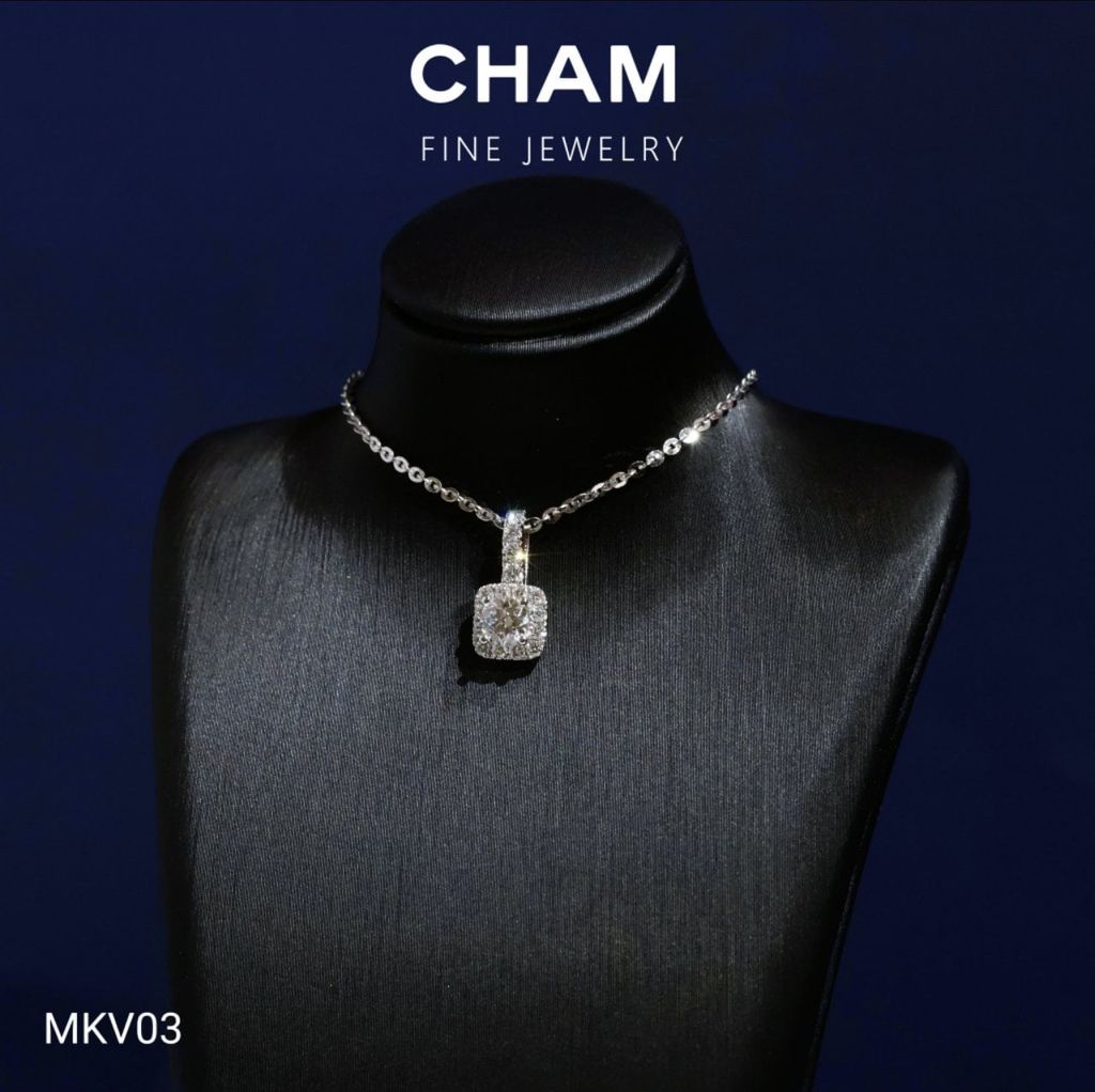 Mặt Dây Chuyền MKV03 Vàng 10k Chủ 4.5mm Kim Cương Lab Grown Diamond ( Barcode DM2)