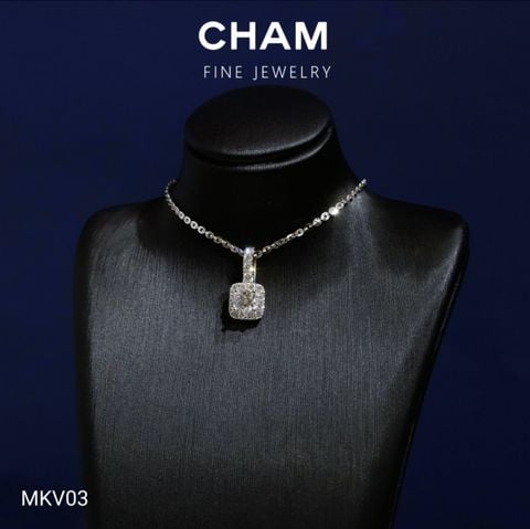 Mặt Dây Chuyền MKV03 Vàng 10k Chủ 4.5mm Kim Cương Lab Grown Diamond ( Barcode DM2)