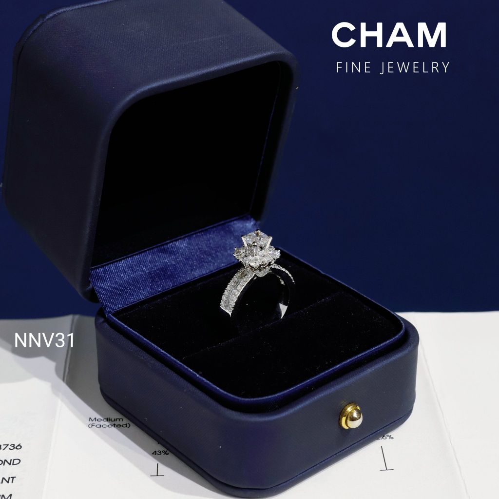 Nhẫn Nữ NNV31 Vàng 10k Chủ 5.4mm Kim Cương Lab Grown Diamond