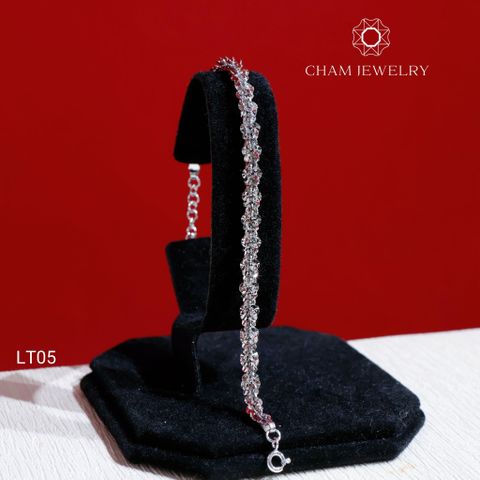 Lắc Tay CHAM JEWELRY LT05, Xoắn Bướm Bản 5.0mm (Barcode TLBC620)