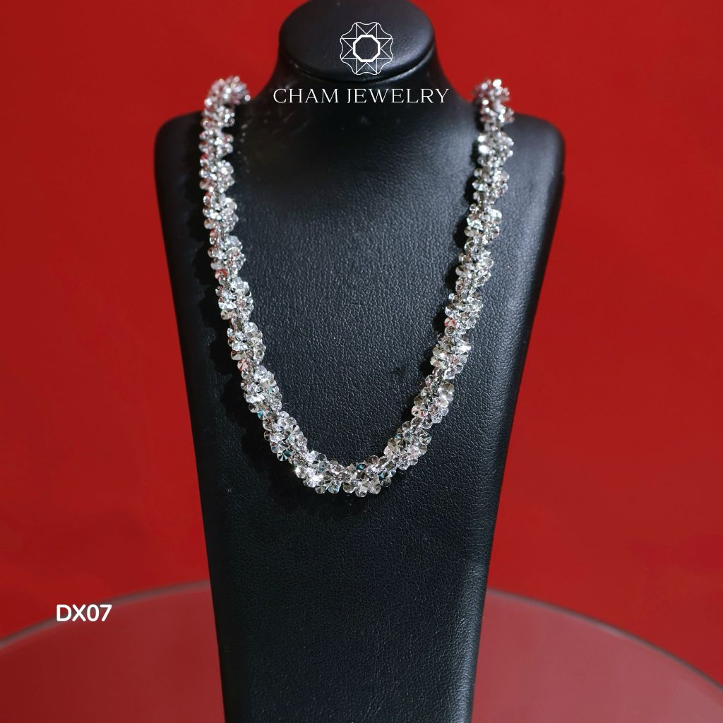 Dây Chuyền DX07 CHAM JEWERY, Dây Xoắn Lá Sâu Mini, Bản 6.5mm ( Barcode TDBC638 - TDBC624).